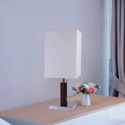 Lampe de table carrée brune 26 "H 26"