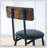 Round bar table and stool set with shelf, upholstered stool with backrest