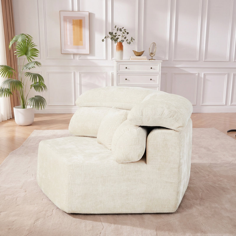Méridienne de 53 po avec coussin enveloppant, Beige