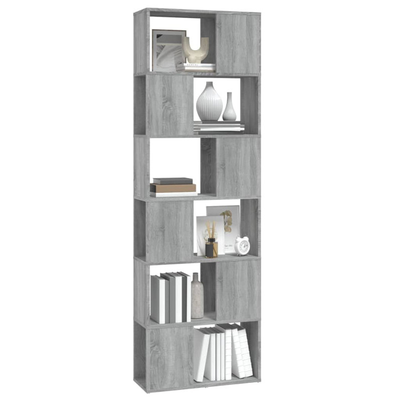 Borough Wharf Book Cabinet/Room Divider, Grey Sonoma, (5 Shelves) 162.5cm H x 80.5cm W x 23.5cm D