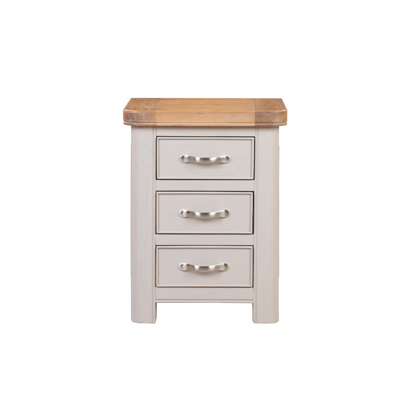 Comfrey 45cm W Solid + Manufactured Wood Bedside Table, Grey