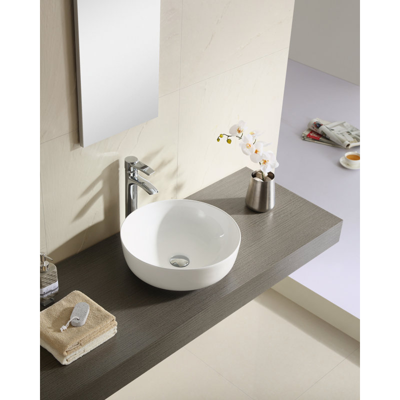 Ceramic Vitreous China Circular Vessel Bathroom Sink