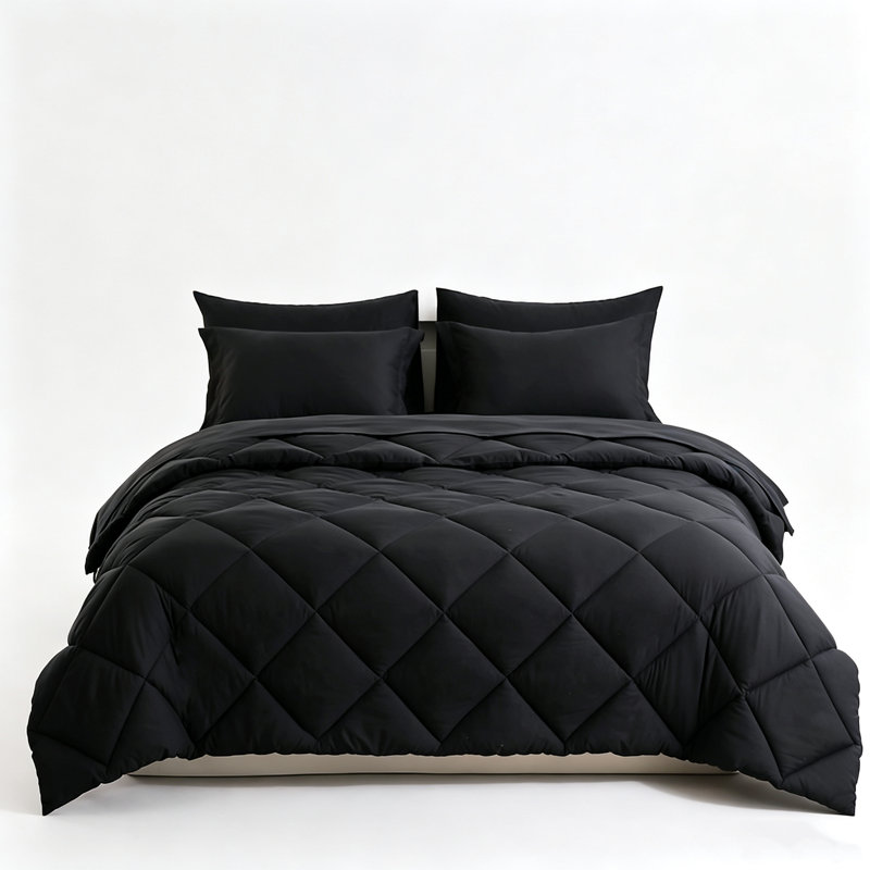 FISHDRU 7-Piece Black Quilt Sets, Full