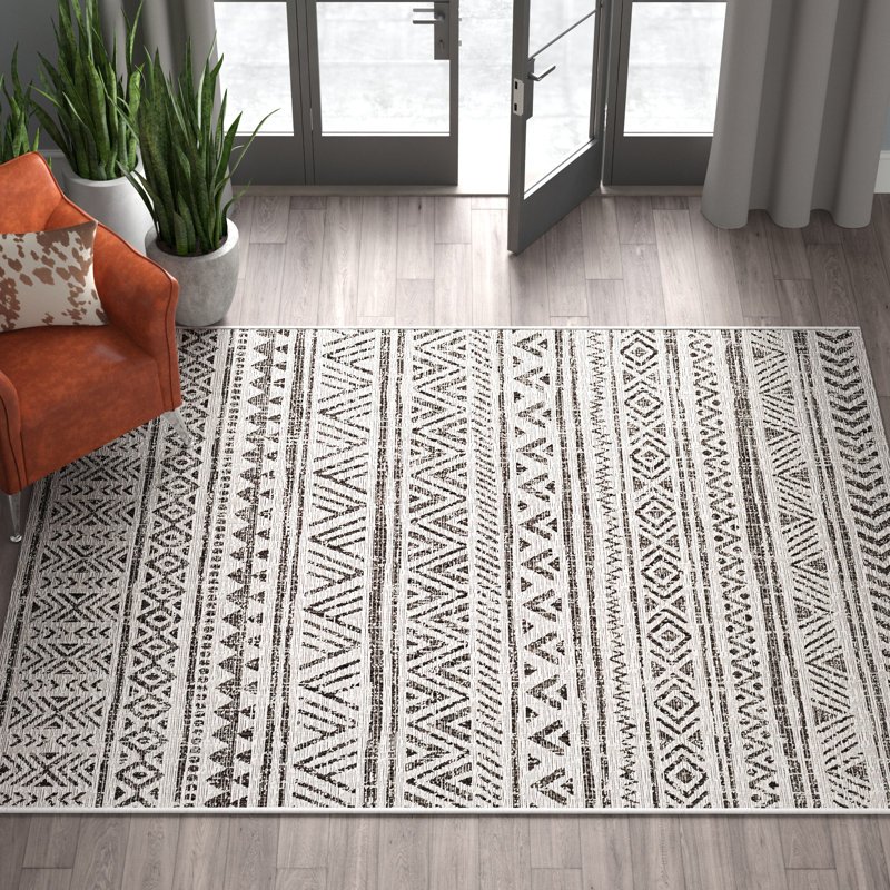 Tapis intérieur / extérieur tissé à la machine Landyon , Rectangle 7 pi 10 po x 10 pi 2 po