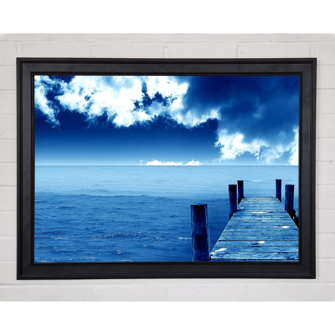 Blue Docks Clouds Gerahmter Druck Wandkunst