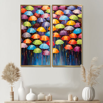 Sky Full Of Colorful Umbrellas - Landscapes Sky Wall Art