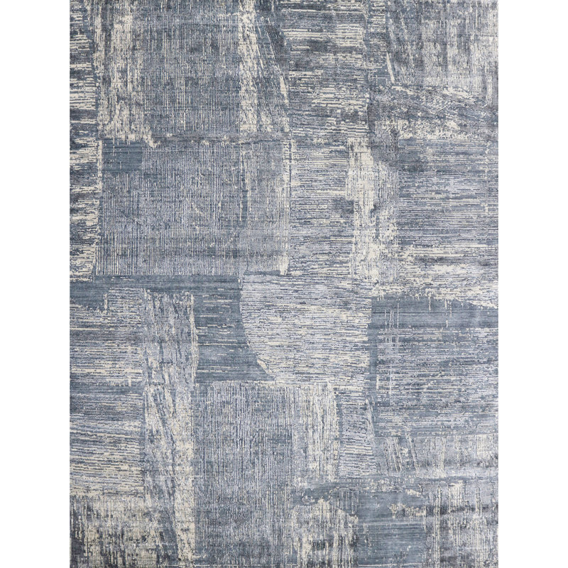Linen Abstract Area Rug, Rectangle 10' x 14'