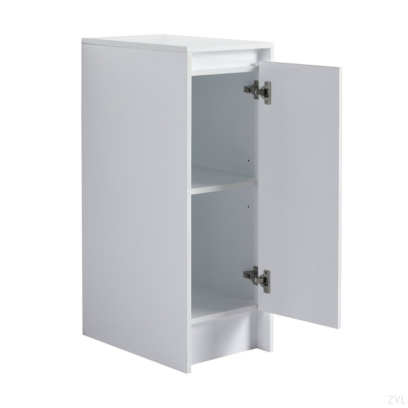 Armoire de rangement autoportante 12 po, à fermeture douce, blanc brillant (emballage KD)