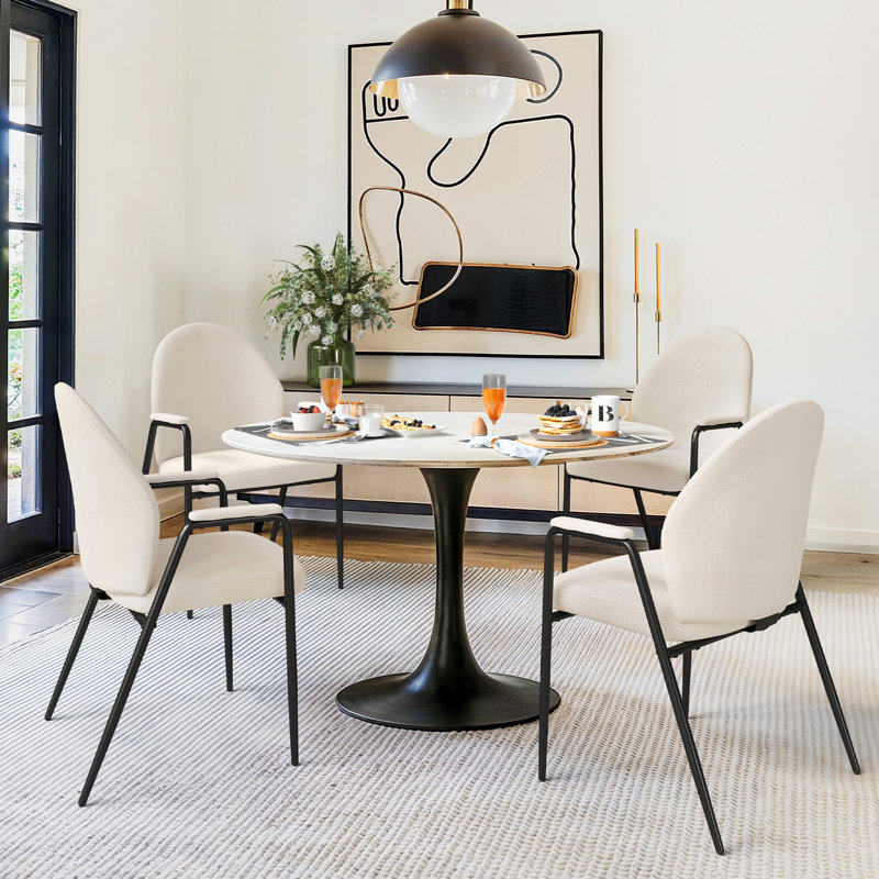 Sparta Upholstered 19.3"H Dinning Chair, 2, Polyester Light Linen