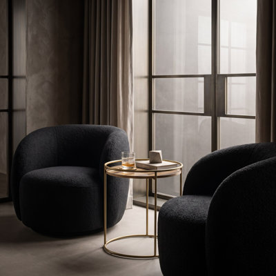 Fauteuil d'appoint noir moderne Orlena