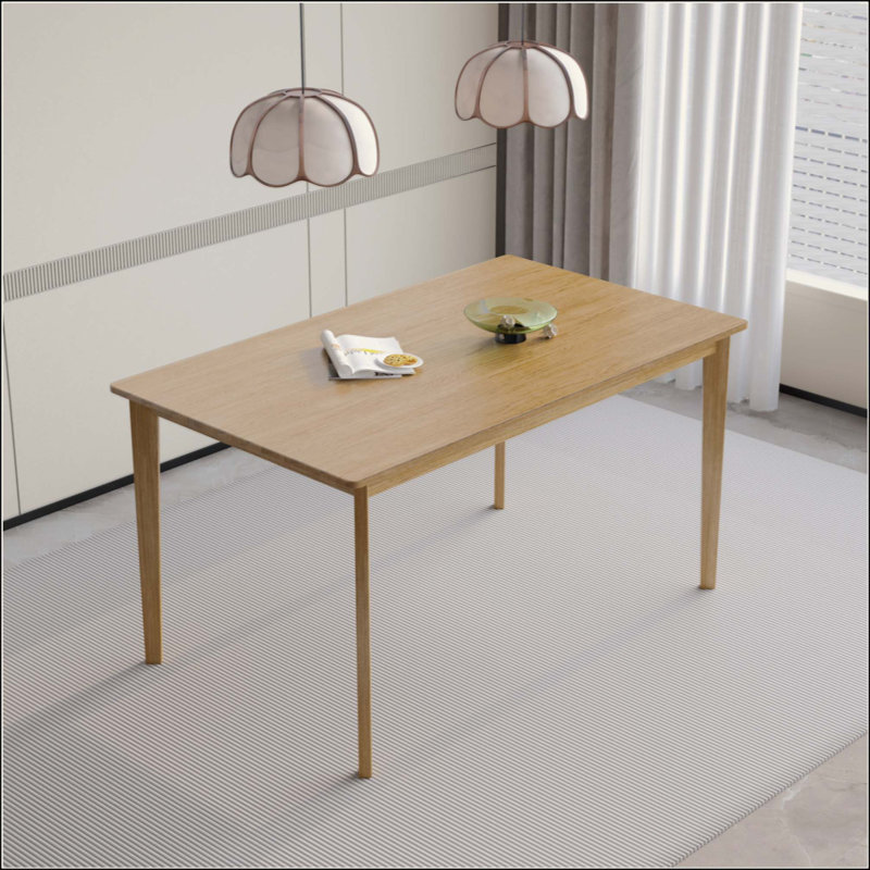 Ensemble de salle à manger 5 pièces en bois original, table rectangulaire en bois avec 4 chaises rembourrées, mobilier de ferme pratique et moderne pour la cuisine domestique