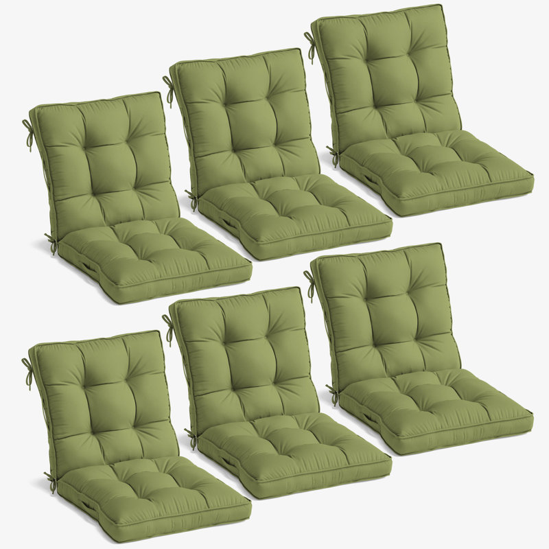 Outdoor/Indoor High Back Chair Cushions, Available in 2 sizes, 21" W x 21" D, Light Green