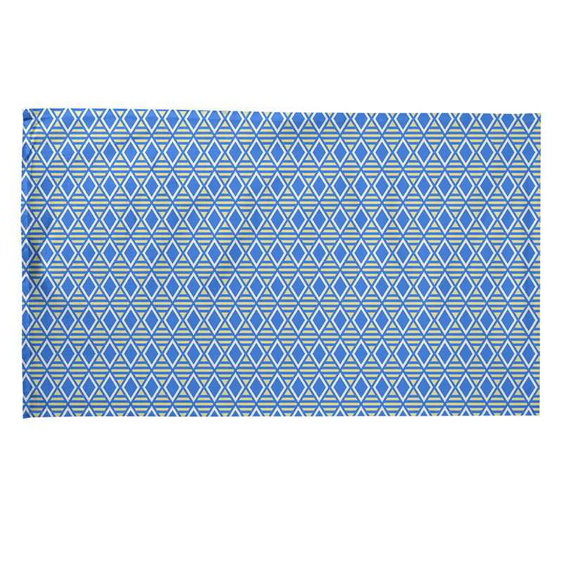 Torchon Gady, Polyester sergé, Jaune / Bleu