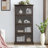 4-Tier Glass Display Cabinet With Flip-Up Doors For Collectibles And Books, Ideal For Organized Storage And Elegant Display In Any Room.-414165975