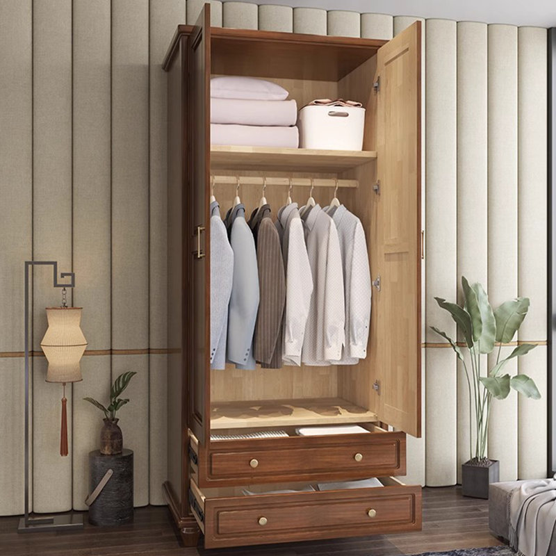 Nouvelle garde-robe en bois d'hévéa de style chinois