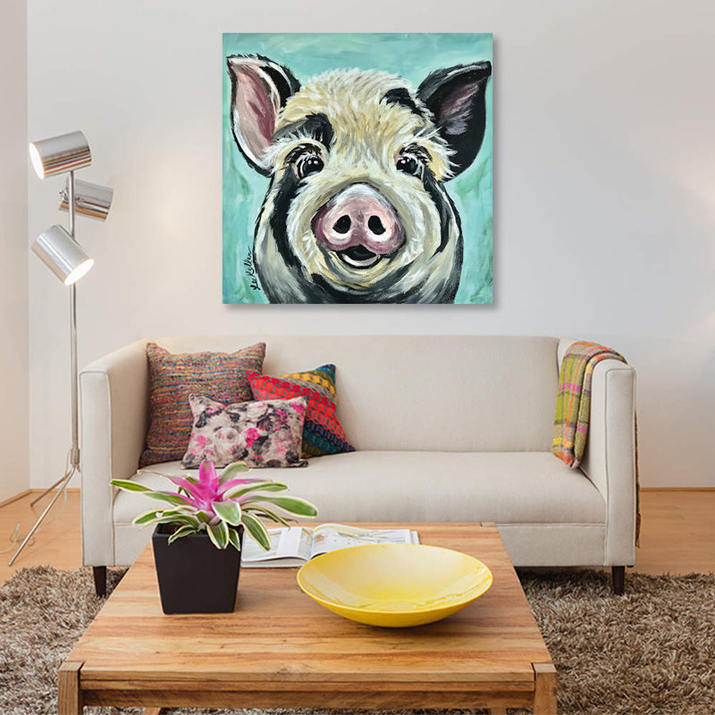 « sarge the porc », reproduction d’impression sur toile, H 24 po x l 24 po x P 1 po, Papier d'art encadré noir