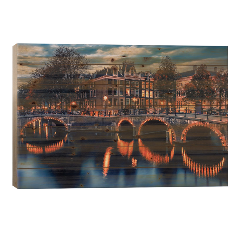 Amsterdam, crépuscule, H 18 po x l 26 po x P 1,5 po