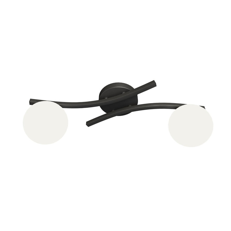 Davarius Flush Mount, Matte Black/Opal