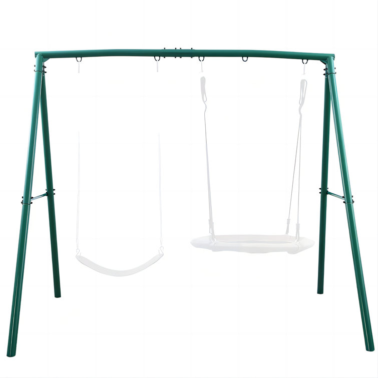 440lbs Extra Large Metal Swing Frame with 5 Hanging Hooks, Heavy Duty A-Frame Swing Stand
