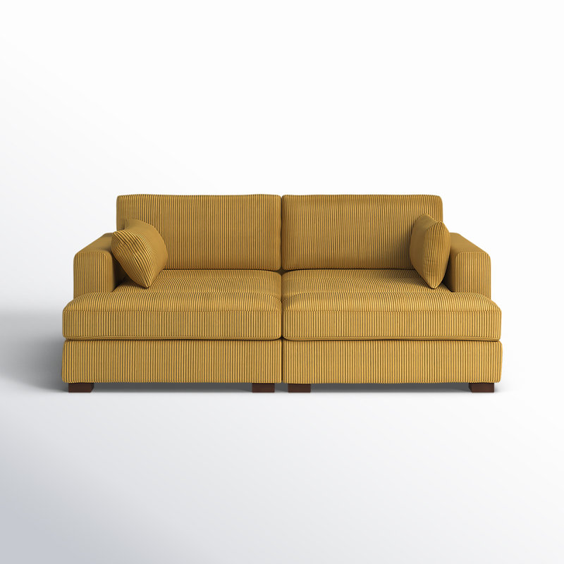 Bentura 213.1Cm Recessed Arms Modular Sleeper, Orange