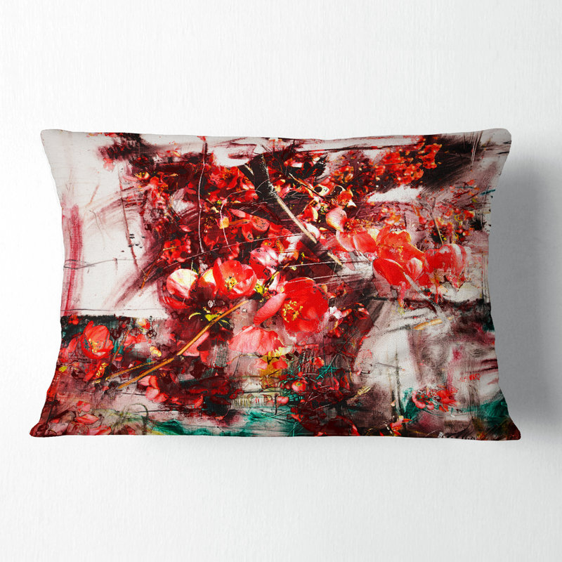  Coussin lombaire à fleurs abstraites