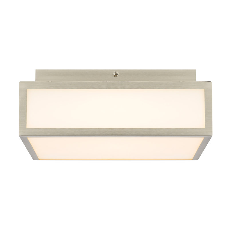10 - Inches Brushed Nickel Integrated Led Flush Mount , Energy Smart With Bright Output, 3 Color Temperature Options  3000K/4000K/5000K , Dimmable, Etched White Glass Diffuser, Indoor 1120 Lumens
