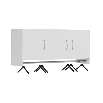 3-Door Wall Cabinet with Hanging Rod and Adjustable Shelf by WFX Utility