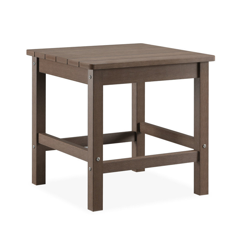 Table d'appoint pour l'extérieur HDPS l 19,6 po avec support de 250 lb résistant aux intempéries Convient aux patios et aux porches, brun