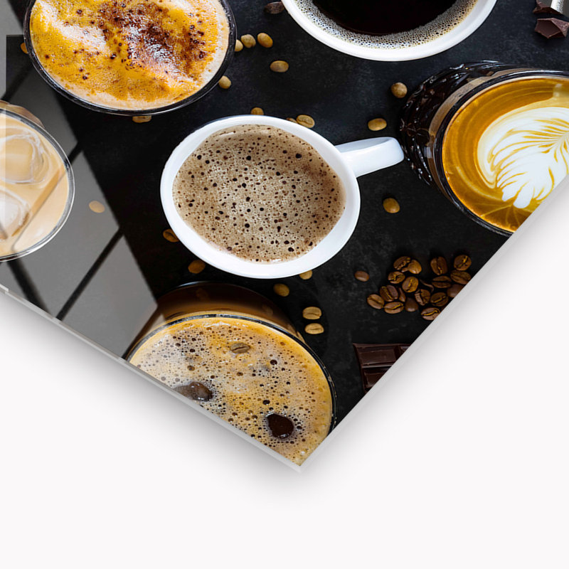 Dosseret en verre trempé café - décoration murale de cuisine, H 16,5 po x l 23,5 po