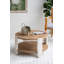 Table basse ronde en bois au fini brun naturel