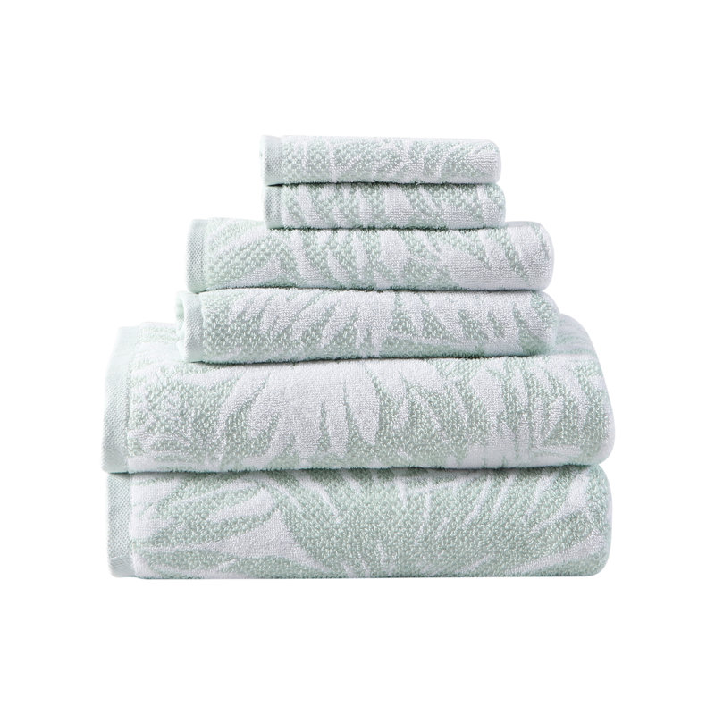 Tommy Bahama Lago Palm Cotton Towel Set, 6 Piece Towel Set
