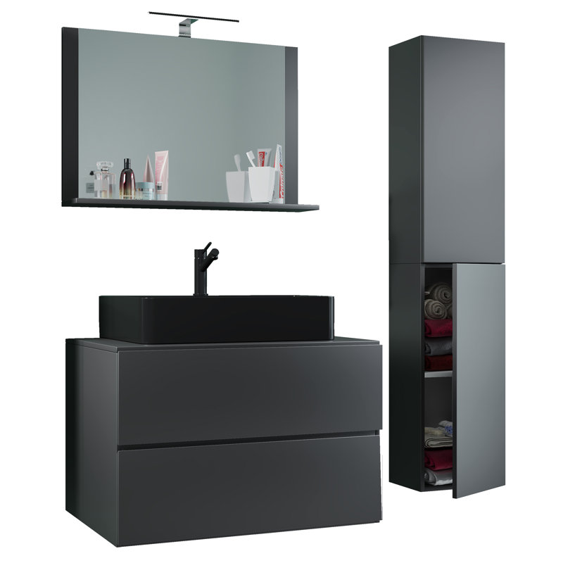 Aniceto Bathroom Furniture Suite, Black