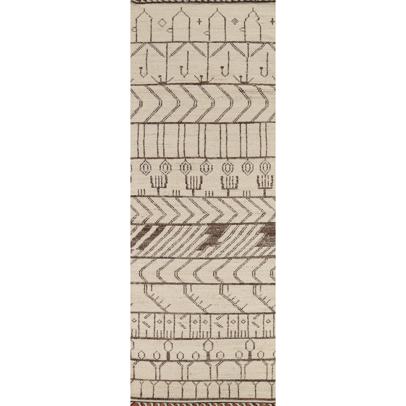 Tapis marocain ivoire fait à la main