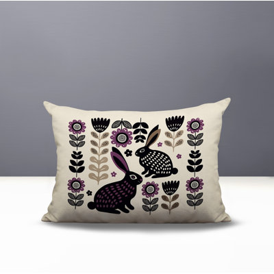 Gario Rabbit Reversible Indoor/Outdoor Lumbar Pillow