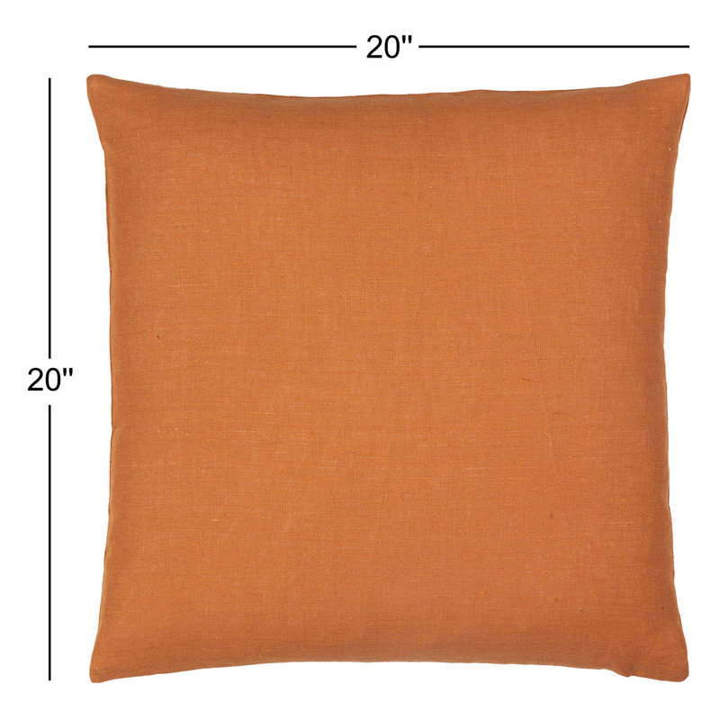 Linen Solid Pillow Cover & Insert Throw Polyester, 20" x 20", Navy