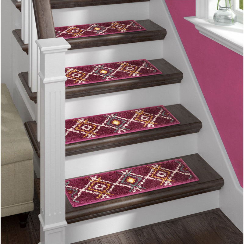 Tapis Sofia, aura mauve, tapis d'escalier à tapis antidérapants, Mauve