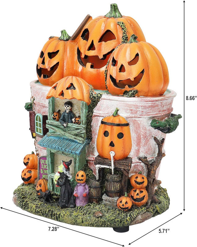 8,66 po H Halloween Juice Shop - lumières DEL, musique, pile - résine peinte à la main