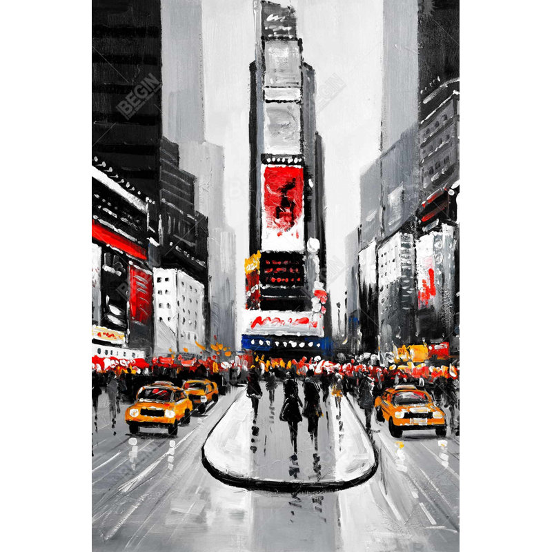 «New York City Busy Street», H 36 po x l 24 po