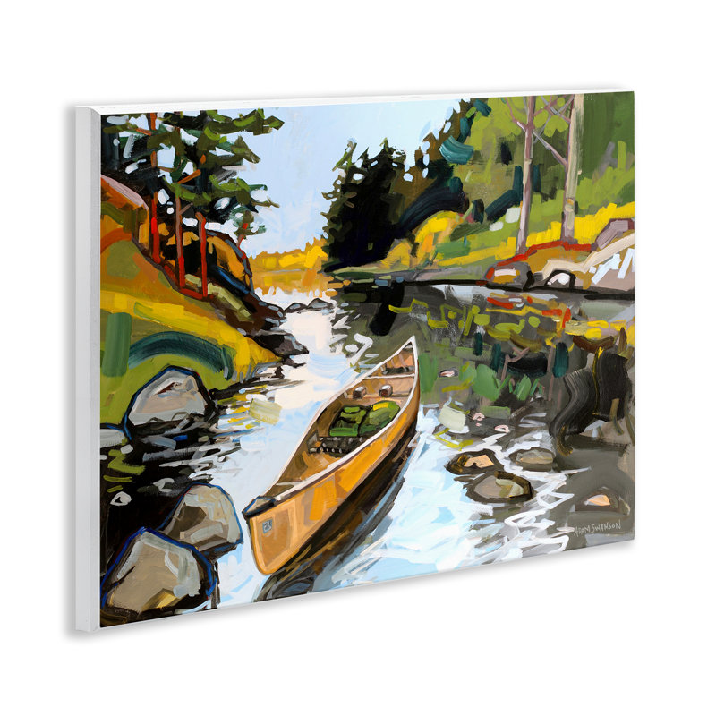  Canoé à travers la rivière, art mural par Adam Swanson