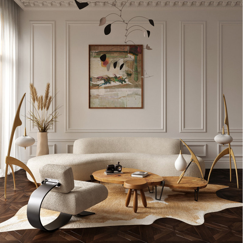 Praying Mantis Floor Lamp, Natural Oak