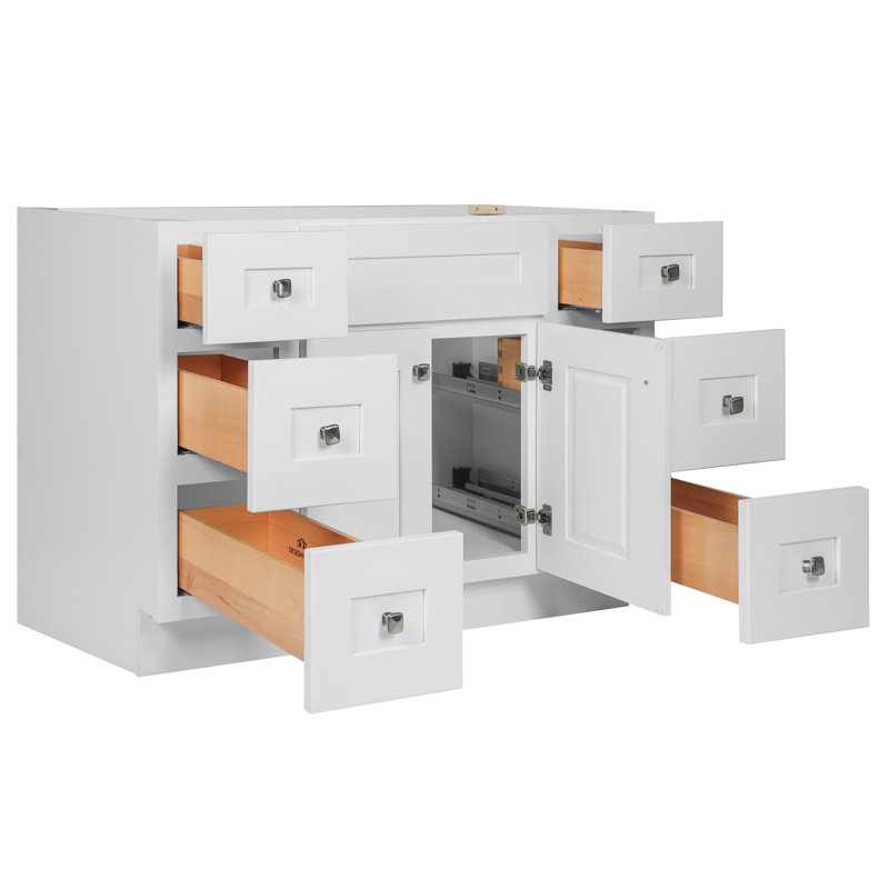 Brookings 48 Inch White Shaker Bathroom Vanity
