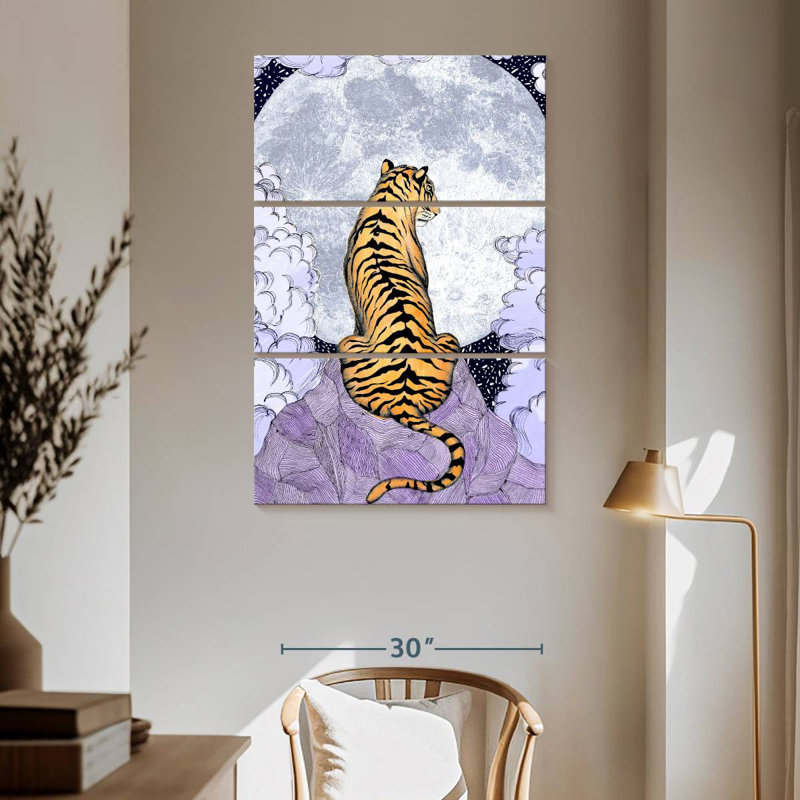 Brampt Tiger Moon I, 65" H x 42" W