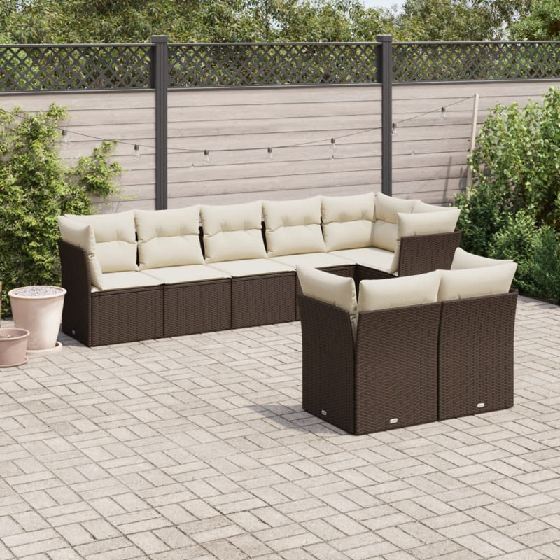 Ensemble de canapé de jardin Vidaxl - brun