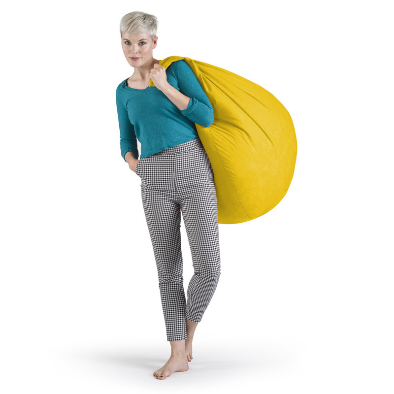 Breeze Microfiber Bean Bag Shell, Yellow Polyester