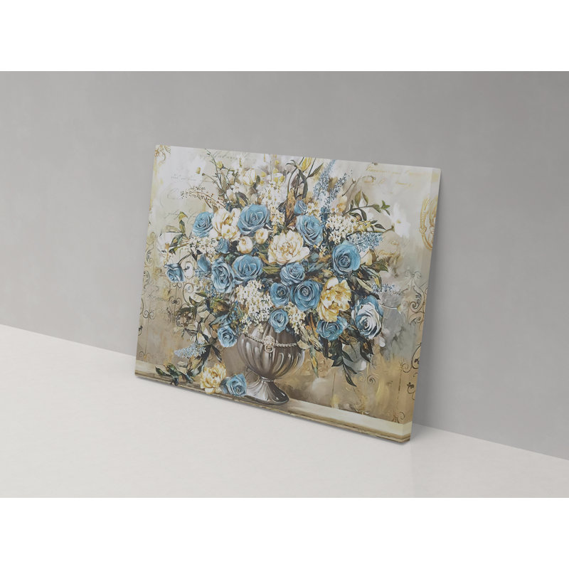Blues Bouquet - Wrapped Canvas Painting, 67cm H x 102cm W x 4cm D