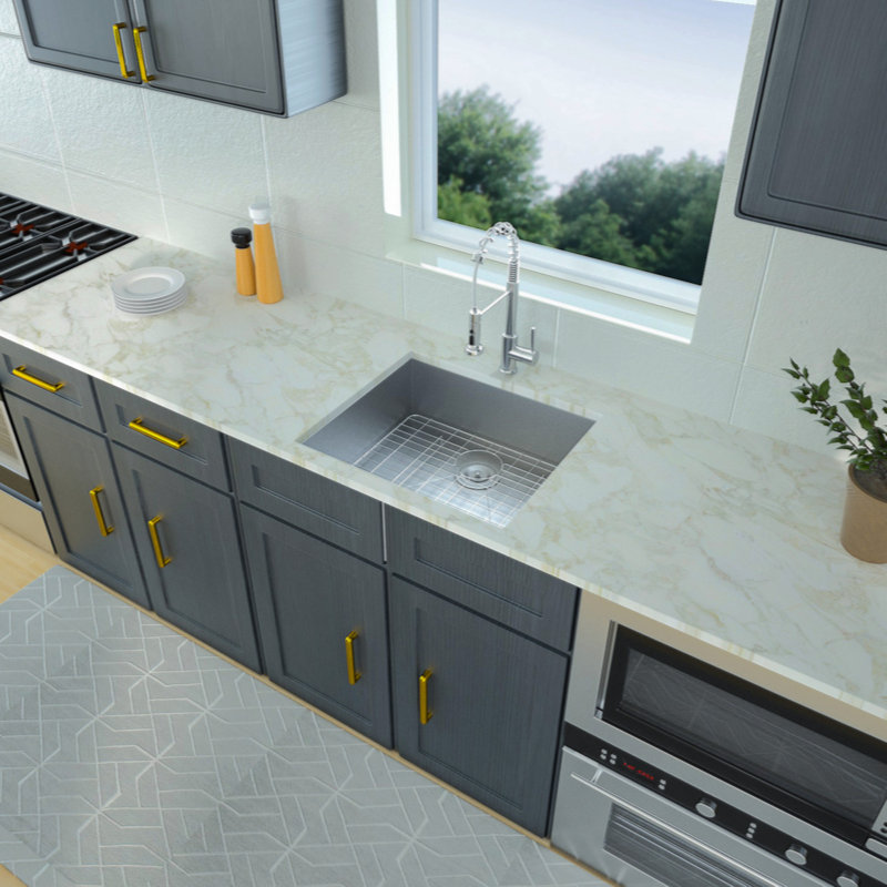 25  Undermount Sink - 25"X22"X9" Undermount Stainless Steel Kitchen Sink 18 Gauge 9  Deep Single Bowl Kitchen Sink Basin