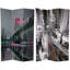 6 Ft. Tall Double Sided Black And White New York Bridge Canvas Room Divider-604593116