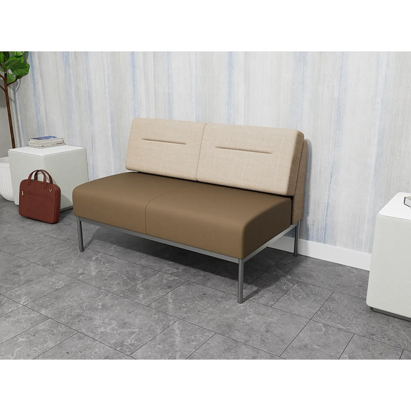 Causeuse Darsey, Sans alimentation, Argent argent, Chambray calcaire; Patriot Plus taupe