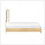 Mobilier de chambre à coucher contemporain en bois naturel avec tête de lit à panneau et tête de lit à DEL 1Pc