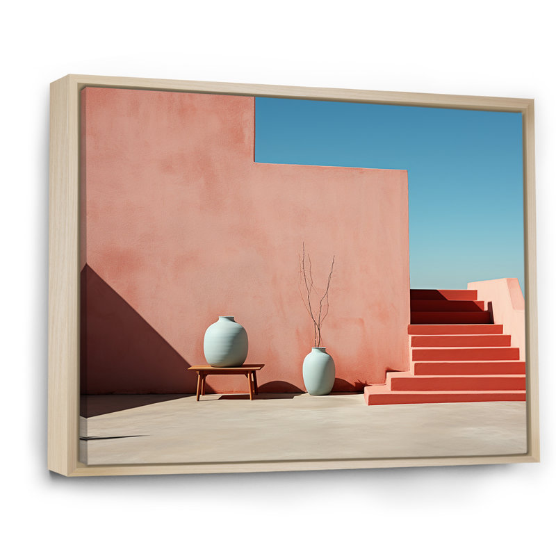 «Peach Minimalisme Subdued Forms Harmony» sur toile, H 12 po x l 20 po x P 1 po, Cadre naturel flottant